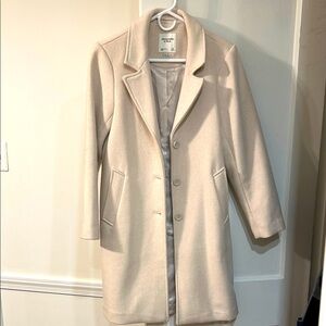 Abercrombie long coat, white, size small